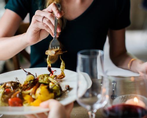 woman plate food